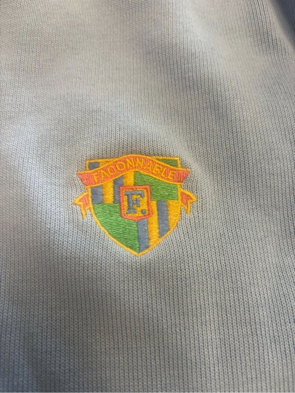 Vtg Faconnable Pullover Sweatshirt Sweater Mens Sz M Blue Crew Neck Crest Logo